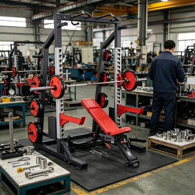 Smith Multi-Functional Integrated Power Rack - Commercial Heavy-Duty Steel Training